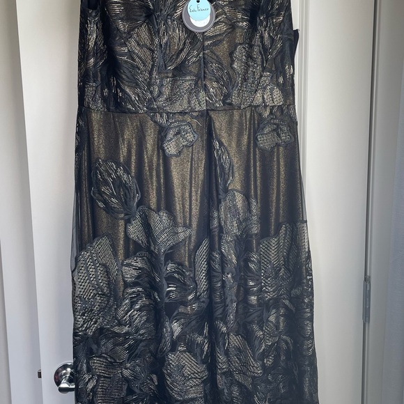 Eva Franco Devora Black and Gold Midi Dress - Picture 4 of 4